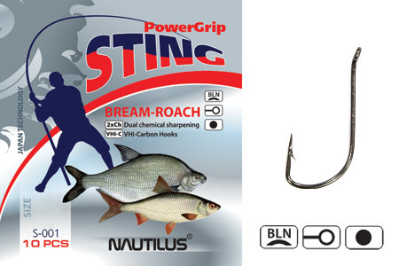 Крючок Nautilus Sting Bream Roach S-001BLN №10 10шт