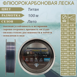 Леска SPRUT Skyline Fluorocarbon Composition EvoTech Classic Titan 0.165 100м