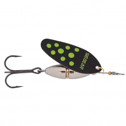 Блесна SIBBEAR вращающаяся Pulsaro №3 L 55 мм, W 7.0 гр, C Black with Shartreuse Dots