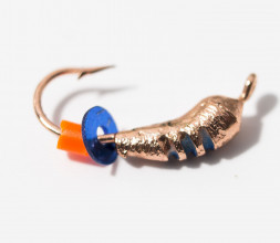 Мормышка вольфрамовая Condor Уралка с рисками гальваника 2,5 мм, медь 15 шт