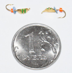 Мормышка вольфрамовая Клопик 2.5 с рисками гальваника Золото 520