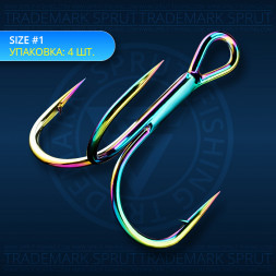 Крючок-тройник SPRUT Hara ST-36CHT №1 4шт