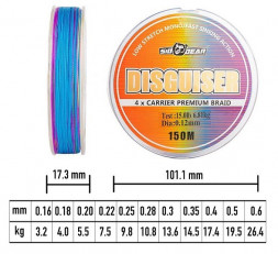 Леска плет. SibBear Disguiser 0.30 150м 20.3кг мультиколор